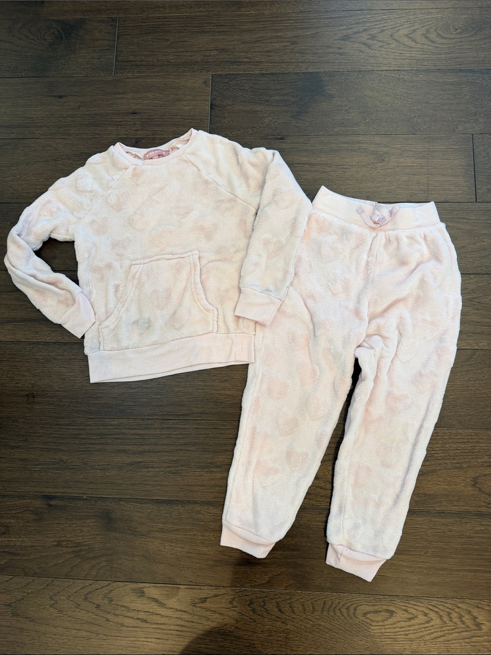 BCBGirls 2 Piece Plush Heart Sleep Set Pink Size XS 5/6 - C45-082